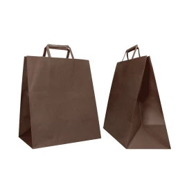 Customized 28x17x32 CM 28x17x32 CM | BOX PAPER BAG| FLEXO PRINTING IN ONE COLOR ON PRE-DEFINED AREAS ON BOTH SIDES