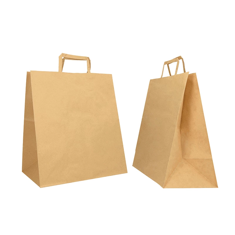 Customized 28x17x32 CM 28x17x32 CM | BOX PAPER BAG| FLEXO PRINTING IN ONE COLOR ON PRE-DEFINED AREAS ON BOTH SIDES