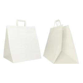 36X30X36 CM 36X30X36 CM | SAC PAPIER BOX | IMPRESSION FLEXO EN UNE COULEUR SUR LES 2 FACES | PAPIER KRAFT BLANC / NATUREL