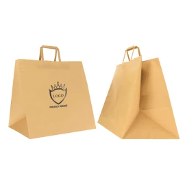 Customized 40X35X35 CM 40X35X35 CM | PAPER BOX BAG | FLEXO PRINTING IN ONE COLOR ON 2 SIDES | KRAFT PAPER WHITE/NATURAL