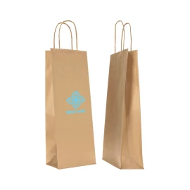 Customized 14x09x38 14x09x38 CM | SAFARI PAPER BAG FOR BOTTLES | FLEXO PRINTING IN ONE COLOR ON PRE-DETERMINED AREAS ON BOTH ...