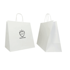 Sac papier personnalisé Safari 32x20x33 CM | SAC PAPIER SAFARI FOND LARGE | IMPRESSION FLEXO EN UNE COULEUR SUR LES 2 FACES