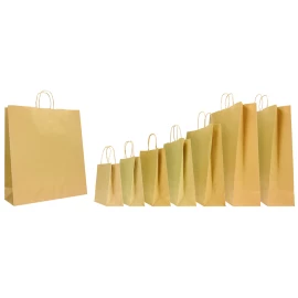 Customized 26x11x34,5 26x11x34,5 CM | PAPER BAG SAFARI | FLEXO PRINTING IN ONE COLOR ON PRE-DEFINED AREAS ON BOTH SIDES