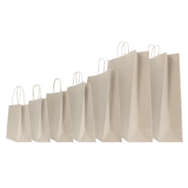 36x12x41 CM 36x12x41 CM | SAC PAPIER SAFARI | IMPRESSION FLEXO EN UNE COULEUR SUR ZONES PRÉDÉFINIES SUR LES 2 FACES