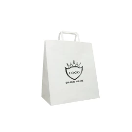 Customized 28x17x32 CM 28x17x32 CM | BOX PAPER BAG| FLEXO PRINTING IN ONE COLOR ON PRE-DEFINED AREAS ON BOTH SIDES