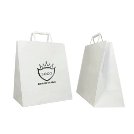 Customized 28x17x32 CM 28x17x32 CM | BOX PAPER BAG| FLEXO PRINTING IN ONE COLOR ON PRE-DEFINED AREAS ON BOTH SIDES