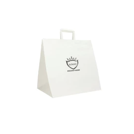 Customized 40X35X35 CM 40X35X35 CM | PAPER BOX BAG | FLEXO PRINTING IN ONE COLOR ON 2 SIDES | KRAFT PAPER WHITE/NATURAL