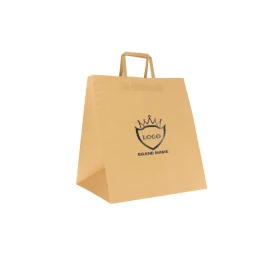 Customized 36X30X36 CM 36X30X36 CM | PAPER SAFARI BAG WIDE BOTTOM| FLEXO PRINTING IN ONE COLOR ON 2 SIDES | KRAFT PAPER WHITE...