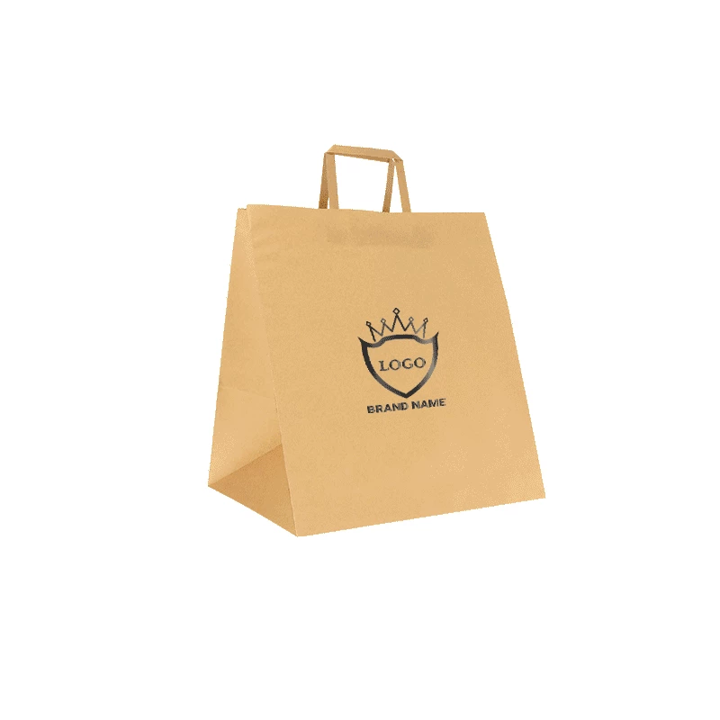 Customized 36X30X36 CM 36X30X36 CM | PAPER SAFARI BAG WIDE BOTTOM| FLEXO PRINTING IN ONE COLOR ON 2 SIDES | KRAFT PAPER WHITE...