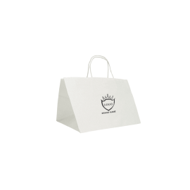 Customized Personalized shopping bag Safari 34X34X25 CM | PAPER SAFARI BAG WIDE BOTTOM| FLEXO PRINTING IN ONE COLOR ON 2 SIDE...
