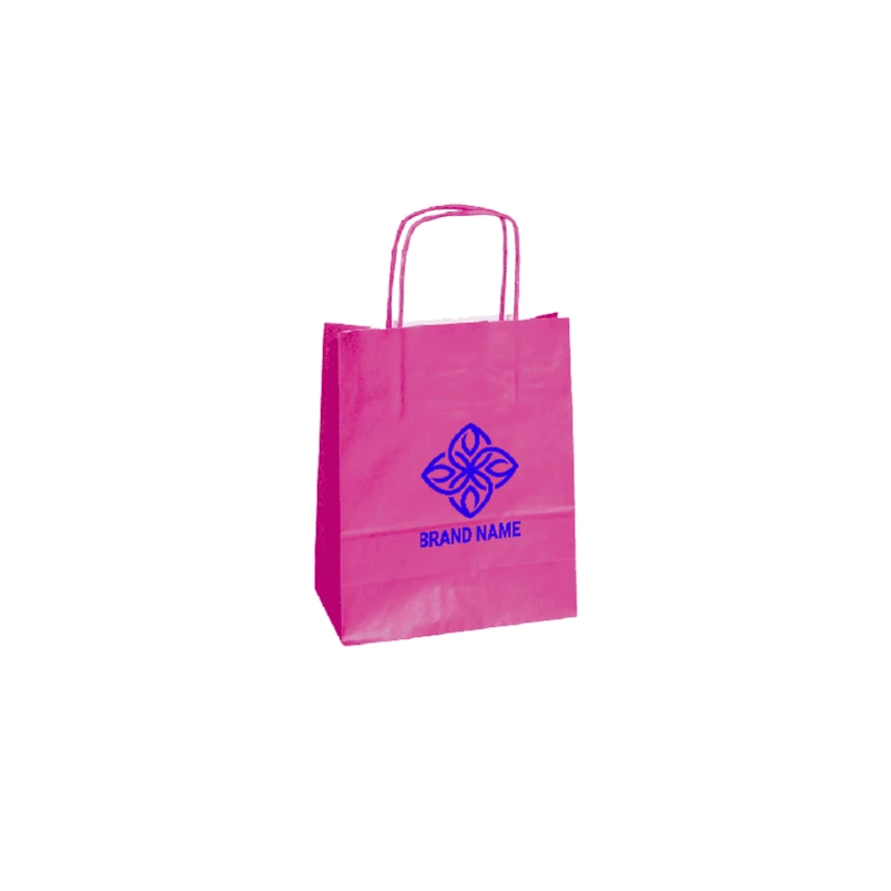 Customized 14X09X20 14X09X20 CM | PAPER BAG SAFARI | FLEXO PRINTING IN ONE COLOR ON PRE-DEFINED AREAS ON BOTH SIDES