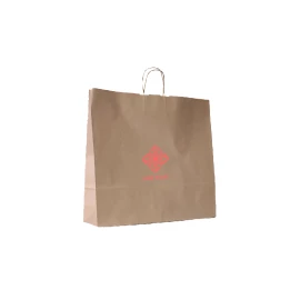 Customized 54x14x45 54x14x45 CM | PAPER BAG SAFARI | FLEXO PRINTING IN ONE COLOR ON PRE-DEFINED AREAS ON BOTH SIDES